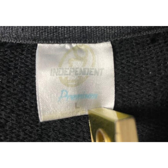 Independent Premium Sweater Jacket Women L Double Breasted Black Cotton Blend - Picture 6 of 9